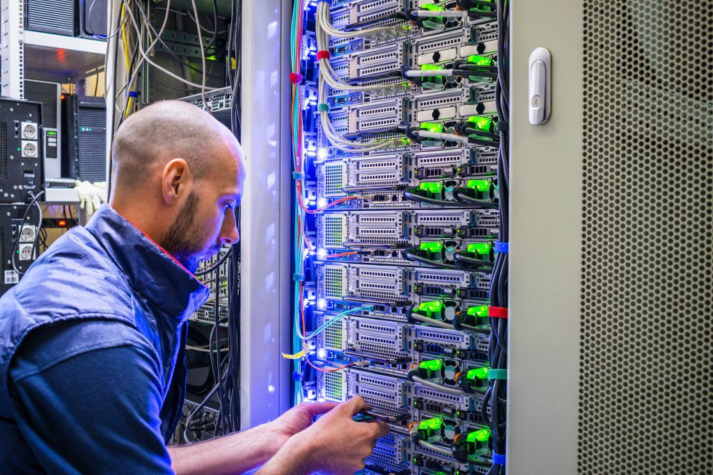 Technician performing Managed IT Network Services