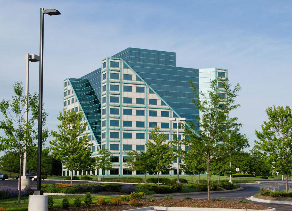 Naperville Illinois corporate office building representing local businesses protected by cybersecurity services